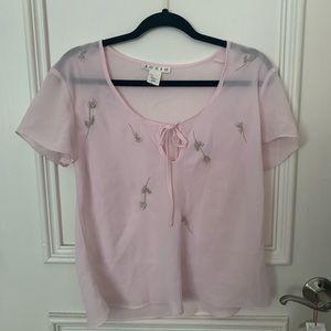 sheer pink josie lingerie blouse